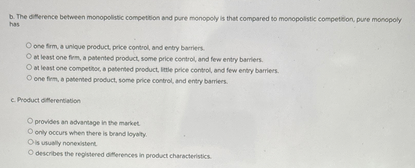 Solved b. ﻿The difference between monopolistic competition | Chegg.com