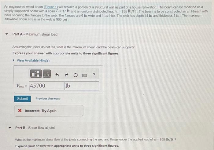 Solved Learning Goal: To calculate the shear stress at the | Chegg.com