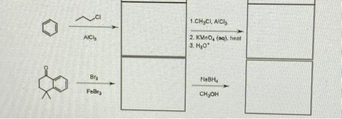 Solved 1. CH3Cl1,NCl32. KMnO4 (sq) heat 3. H3∗ FeBrBrr2= | Chegg.com