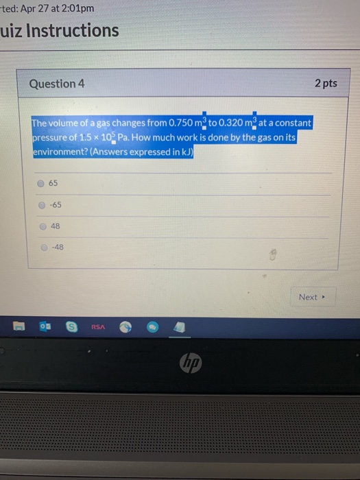 Solved ted: Apr 27 at 2:01pm uiz Instructions Question 4 2 | Chegg.com