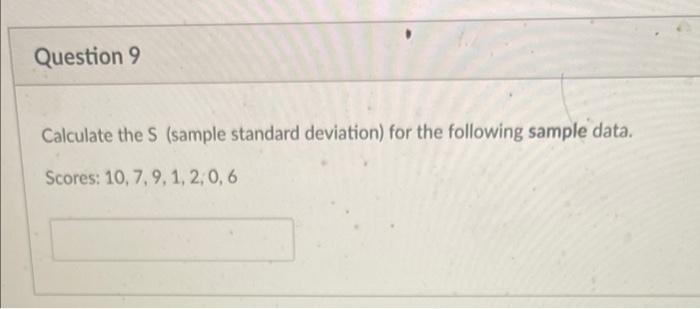 Solved Calculate the SS for the following sample data. | Chegg.com