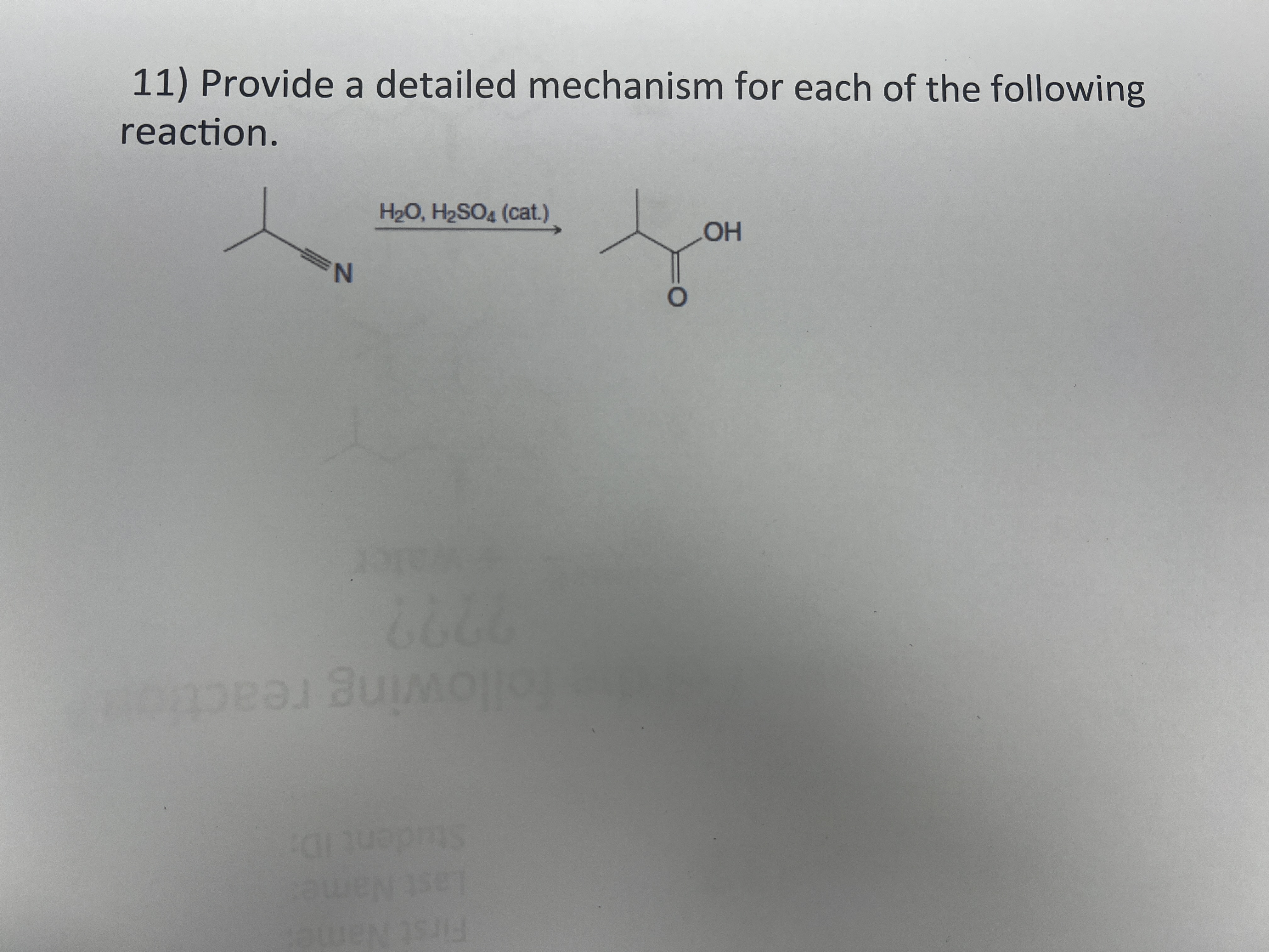 Solved 11) ﻿Provide a detailed mechanism for each of the | Chegg.com