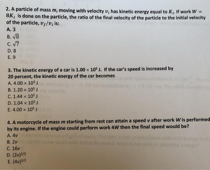 Solved 2 A Particle Of Mass M Moving With Velocity V H Chegg Com