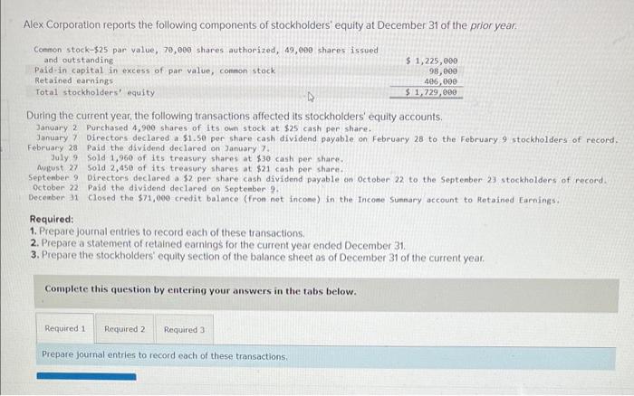 Solved Alex Corporation reports the following components of | Chegg.com