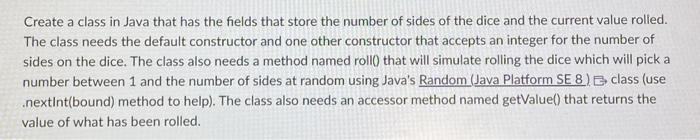 Solved Create a class in Java that has the fields that store | Chegg.com