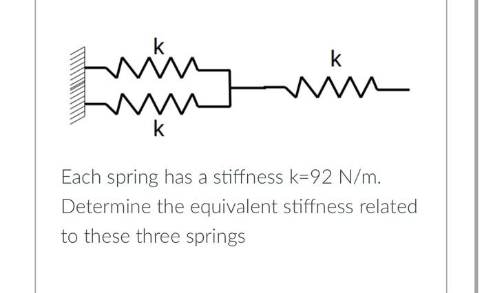 Solved i m k k mim Each spring has a stiffness k=92 N/m. | Chegg.com