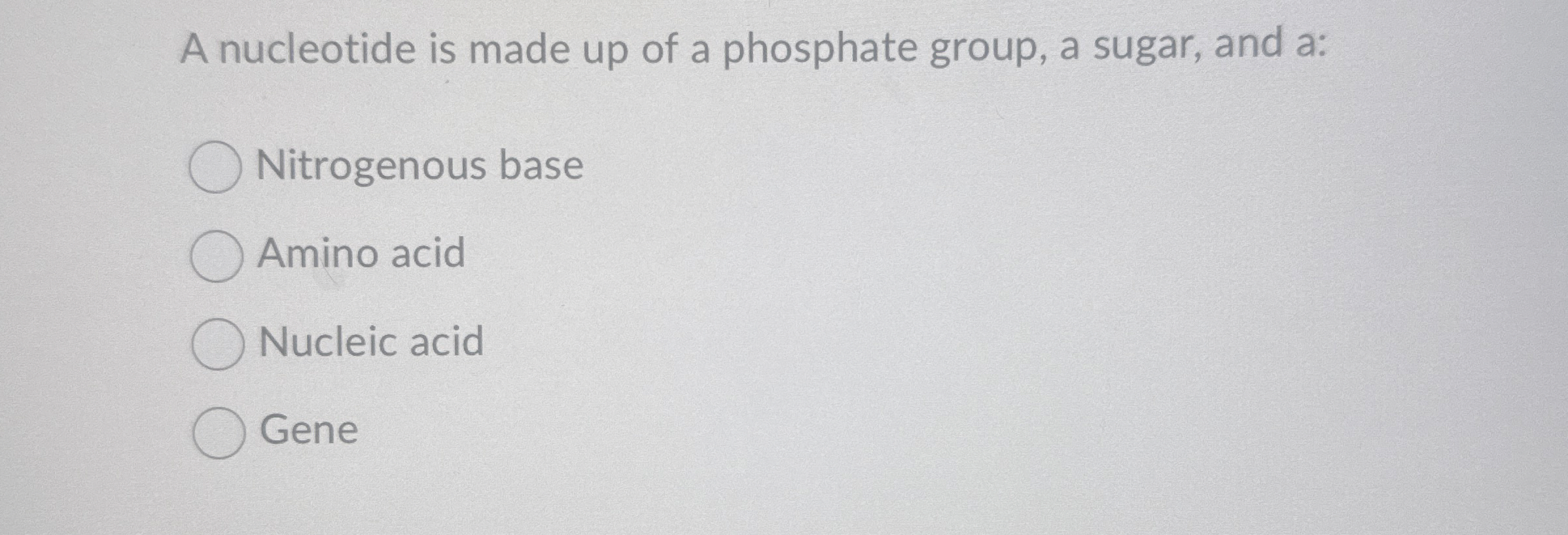Solved A nucleotide is made up of a phosphate group, a | Chegg.com