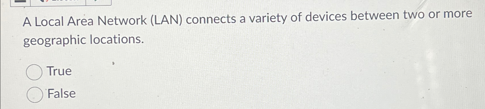Solved A Local Area Network (LAN) ﻿connects a variety of | Chegg.com