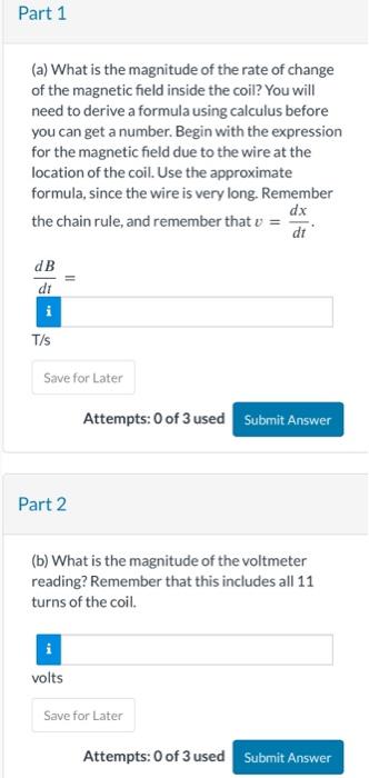 Solved A current-carrying wire moves toward a coil A long | Chegg.com