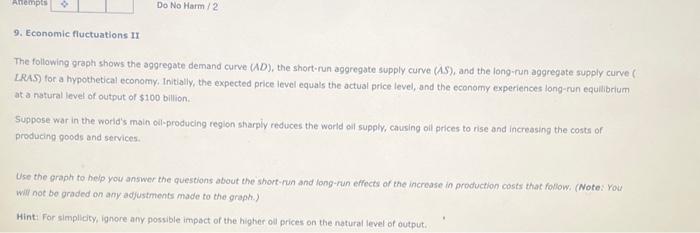 Solved 9. Economic fluctuations II The following graph shows | Chegg.com