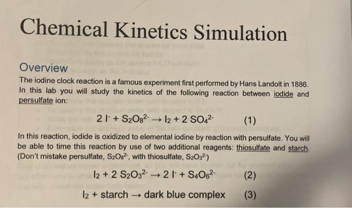 Clock Reaction Simulation This is a simulation of the | Chegg.com