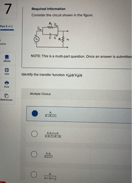 Solved 7 Required information Consider the circuit shown in | Chegg.com