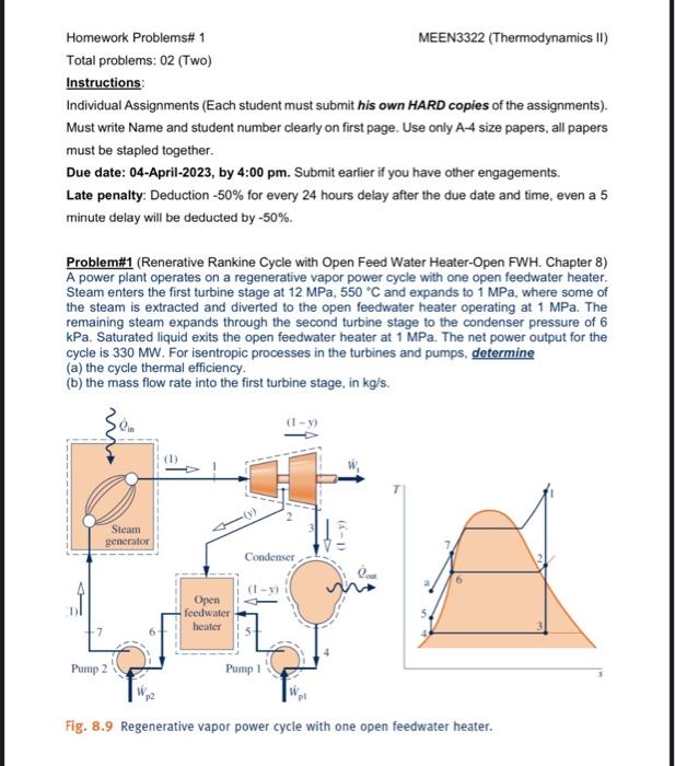 Solved Homework Problems\# 1 MEEN3322 (Thermodynamics II) | Chegg.com