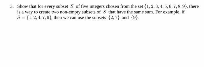 Solved 3. Show that for every subset S of five integers | Chegg.com