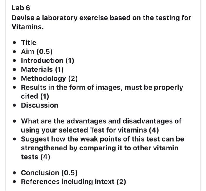 Solved Lab 6 Devise a laboratory exercise based on the | Chegg.com