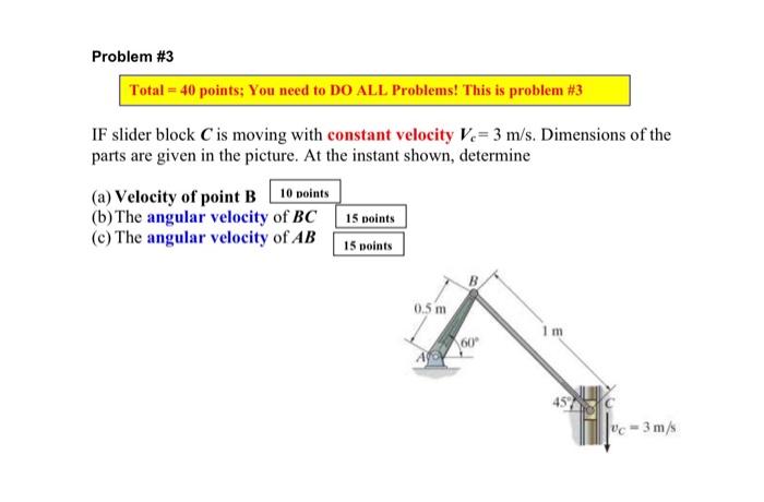 Solved Problem #3 Total = 40 points; You need to DO ALL | Chegg.com