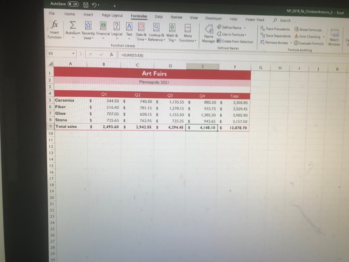 AutoSave om 9 : File Home Insert Page Layout Formulas Data Review View fx Insert AutoSum Recently Financial Logical Test Date