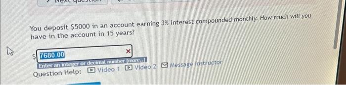 Solved You deposit $5000 in an account earning 3% interest | Chegg.com