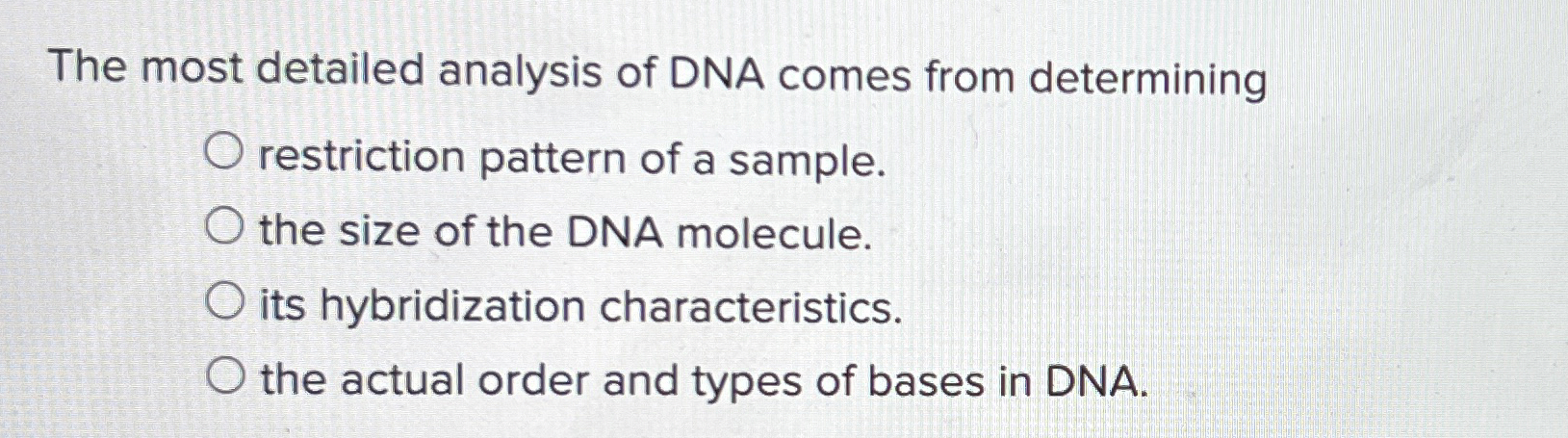 Solved The most detailed analysis of DNA comes from | Chegg.com