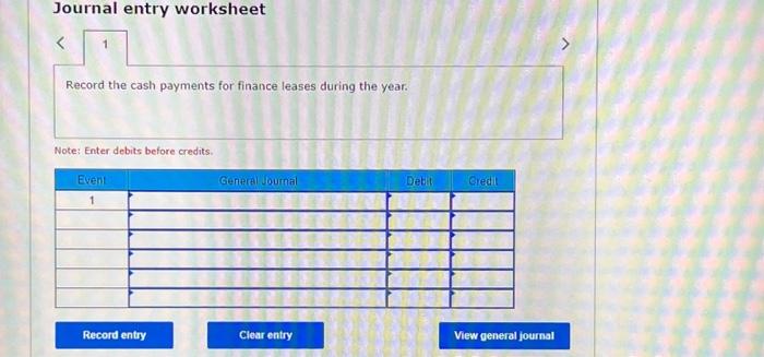 Solved Journal entry worksheet Rocord the cash payments for | Chegg.com