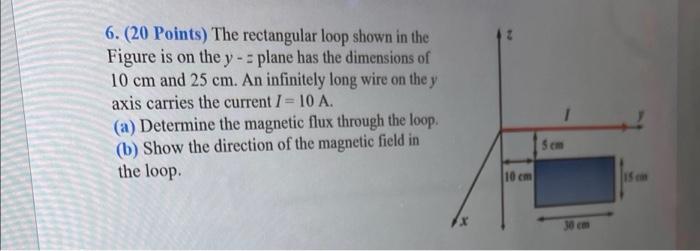 Solved 6. (20 Points) The rectangular loop shown in the | Chegg.com