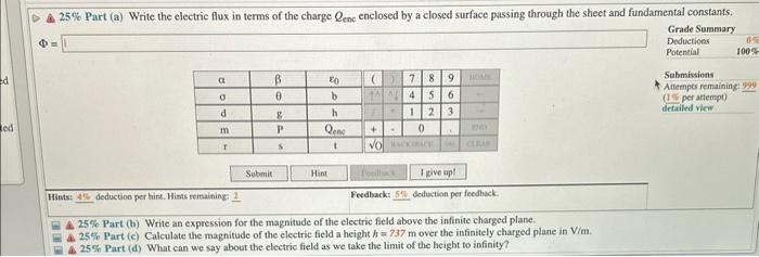 Solved (7\%) Problem 6: The uniform surface charge on an | Chegg.com