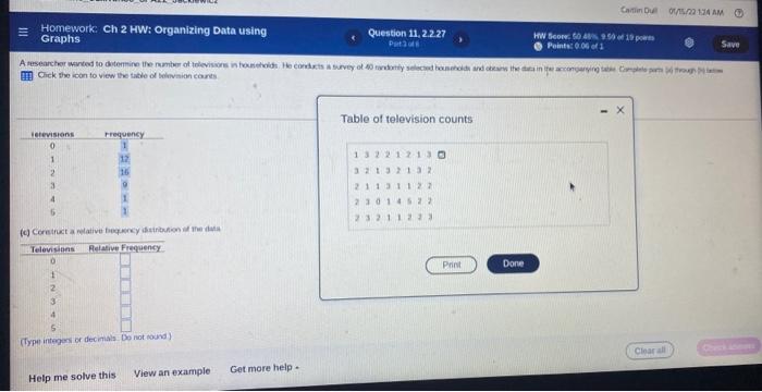 Solved II CD 01. AAM Homework Ch 2 HW: Organizing Data using | Chegg.com