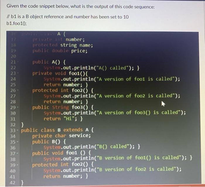 Solved #1 Given The Code Snippet Below, What Is The Output | Chegg.com