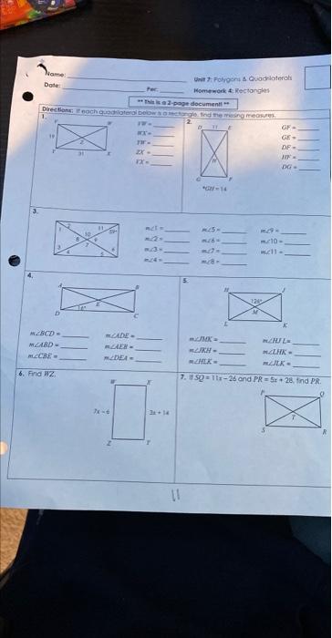 unit 6 geometry homework 7 quadrilaterals