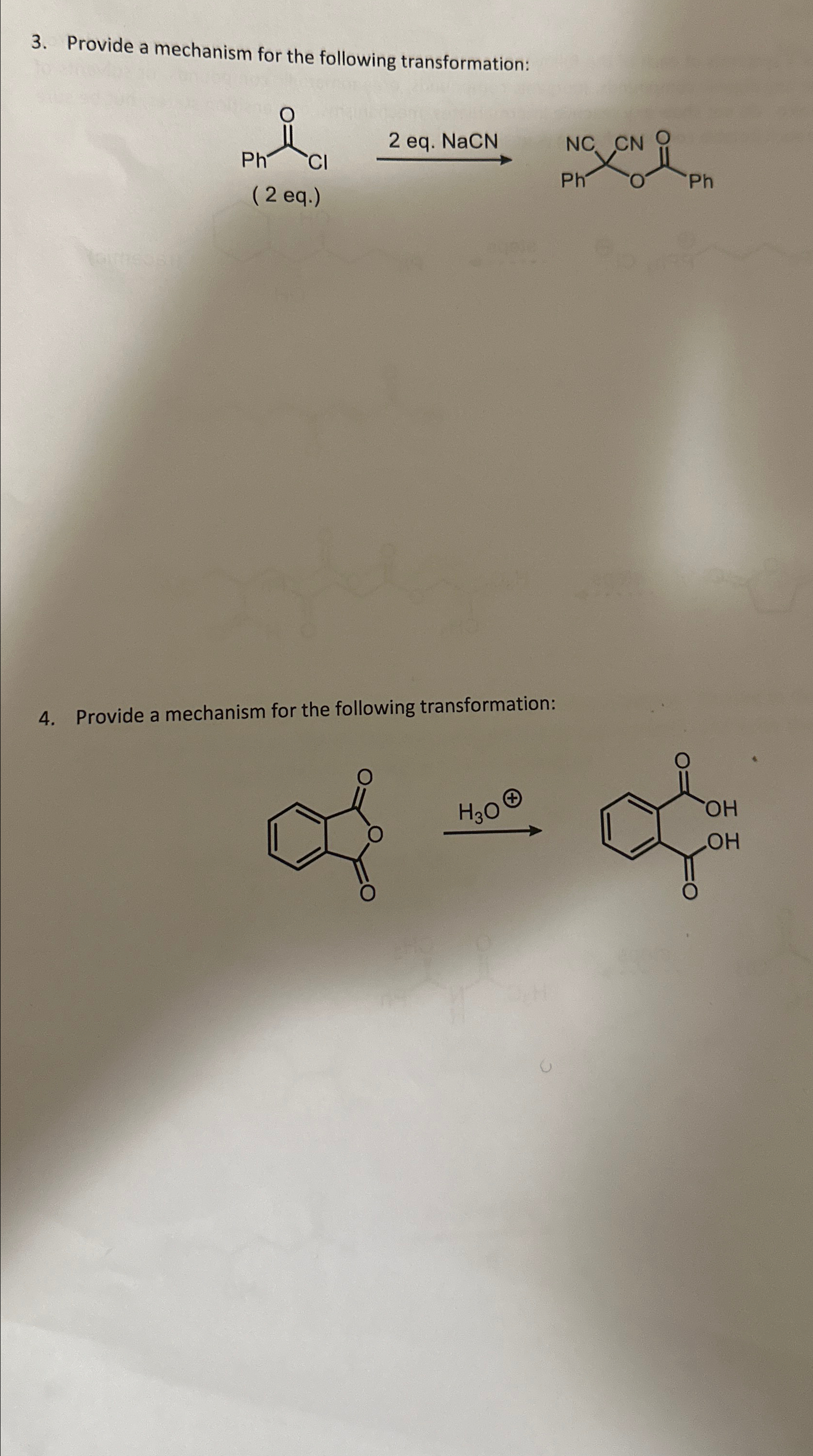 Solved Provide a mechanism for the following | Chegg.com