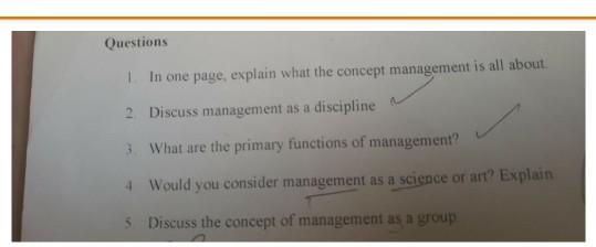 Solved Questions 1 In one page, explain what the concept | Chegg.com
