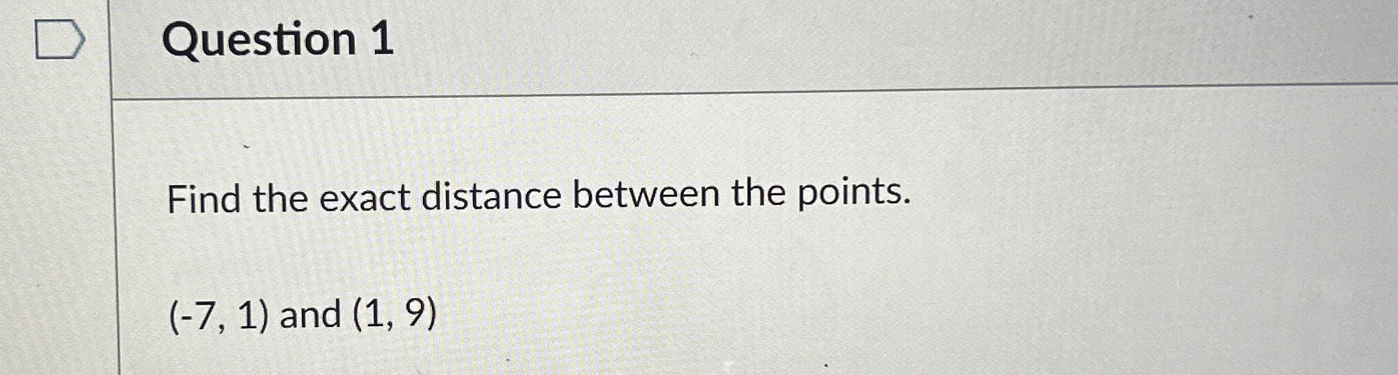 Solved Question 1Find the exact distance between the | Chegg.com