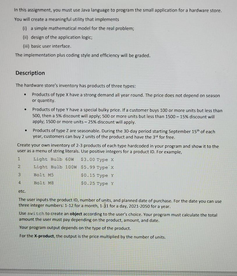 Solved In this assignment, you must use Java language to | Chegg.com