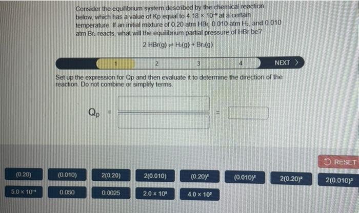 Solved Consider the equilibrium system described by the | Chegg.com