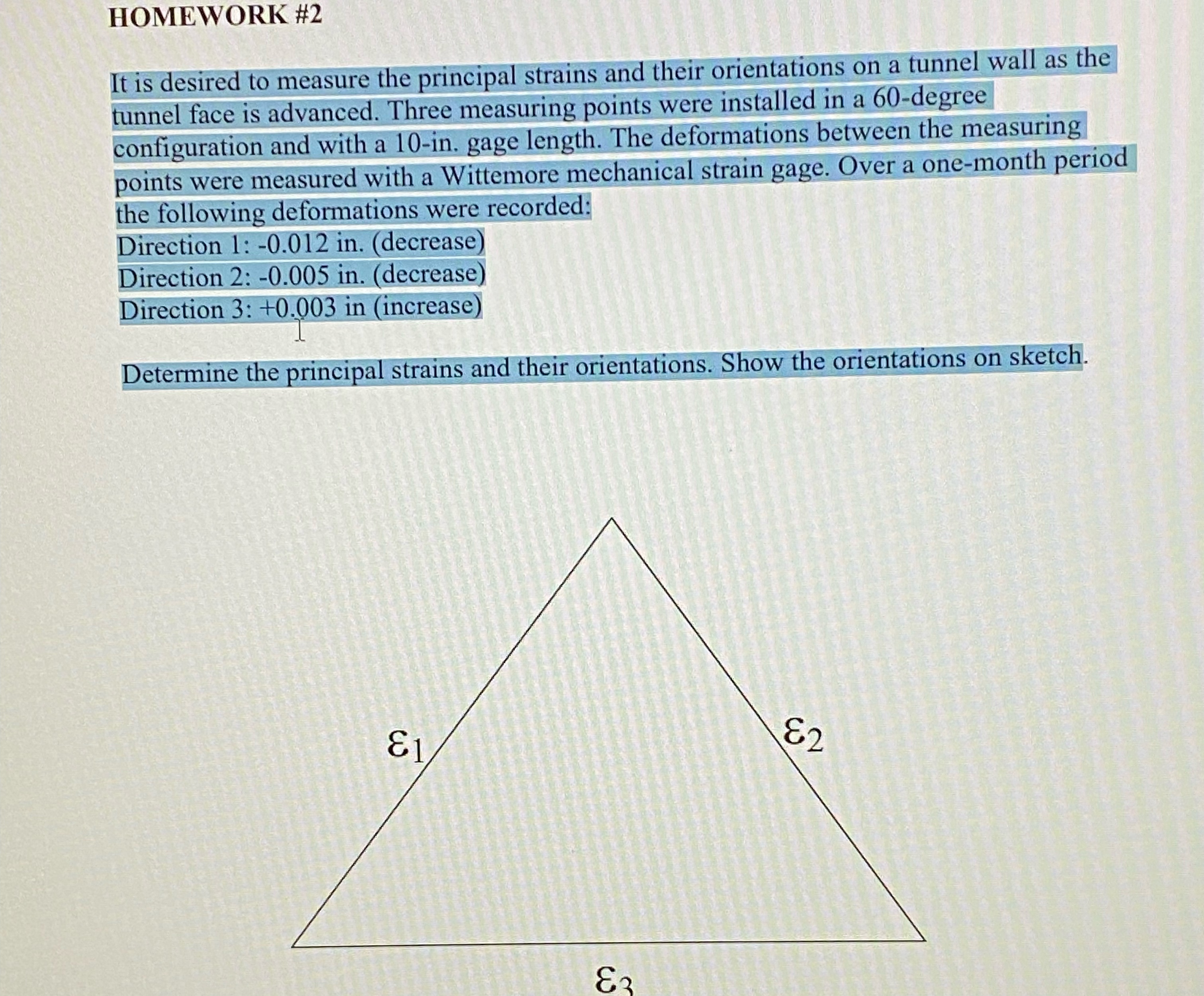 Solved HOMEWORK #2It is desired to measure the principal | Chegg.com