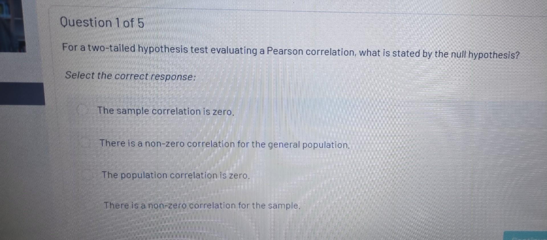 Solved For a two-tailed hypothesis test evaluating a Pearson | Chegg.com