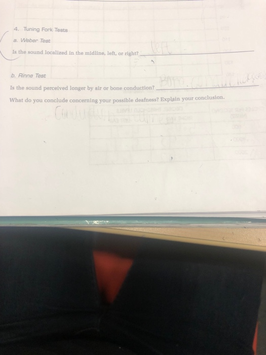 Solved 4. Tuning Fork Tests a. er Test Is the sound