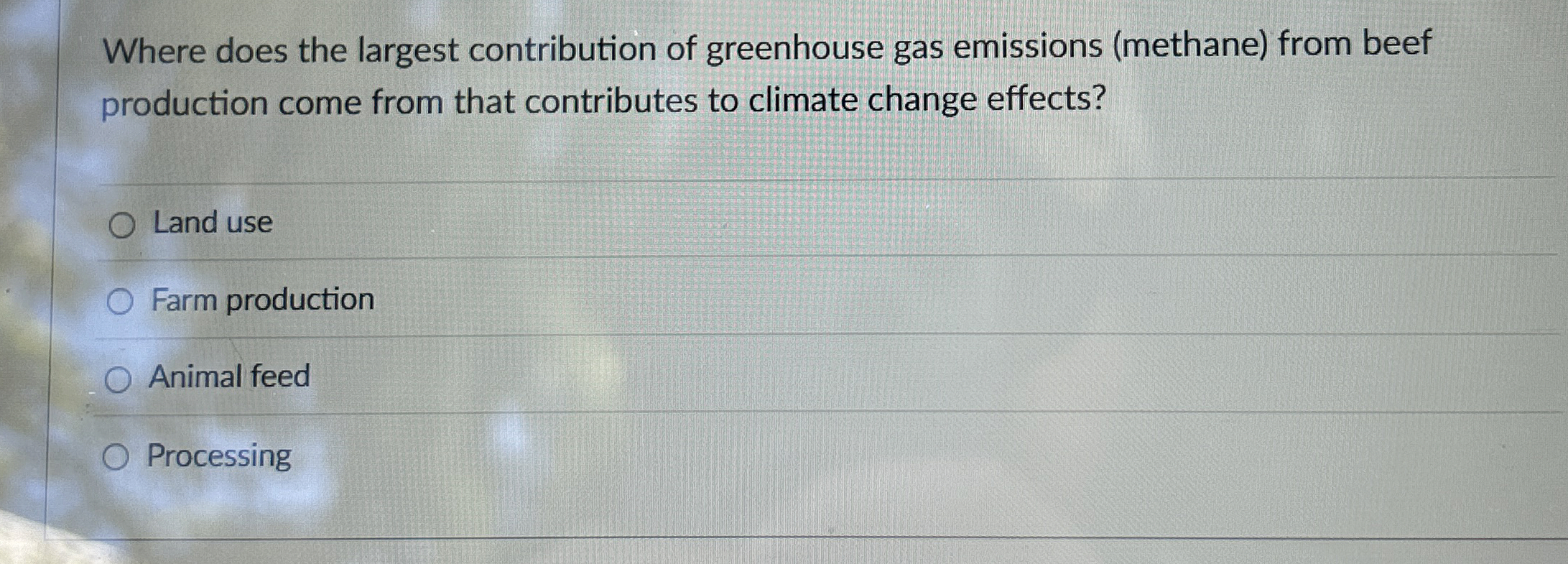 Solved Where does the largest contribution of greenhouse gas