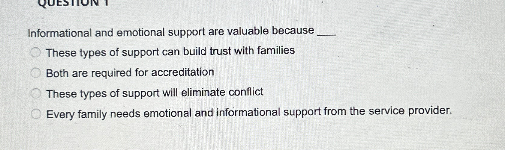 Solved Informational and emotional support are valuable | Chegg.com
