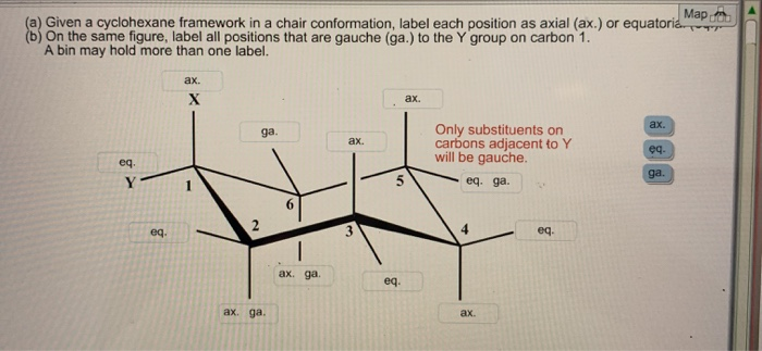 Solved Map (a) Given a cyclohexane framework in a chair | Chegg.com