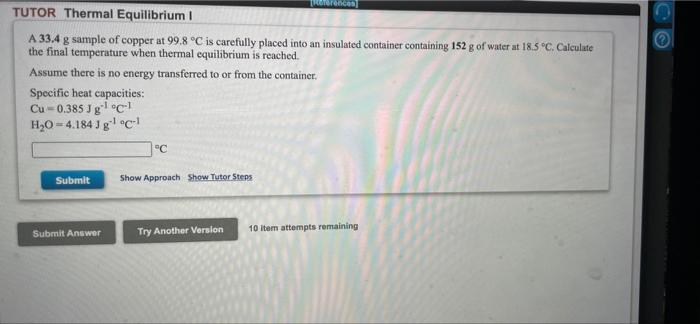 Solved [References) TUTOR Phase Changes From Heat Transfer A | Chegg.com