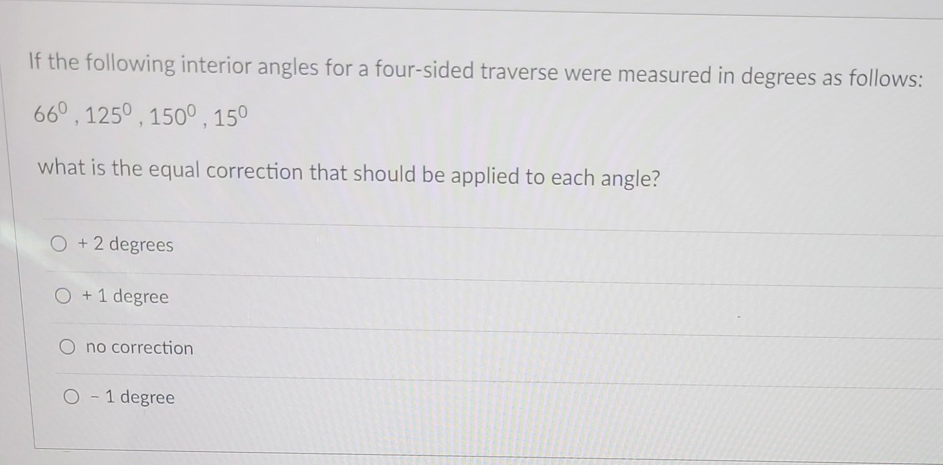 Solved If the following interior angles for a four sided | Chegg.com