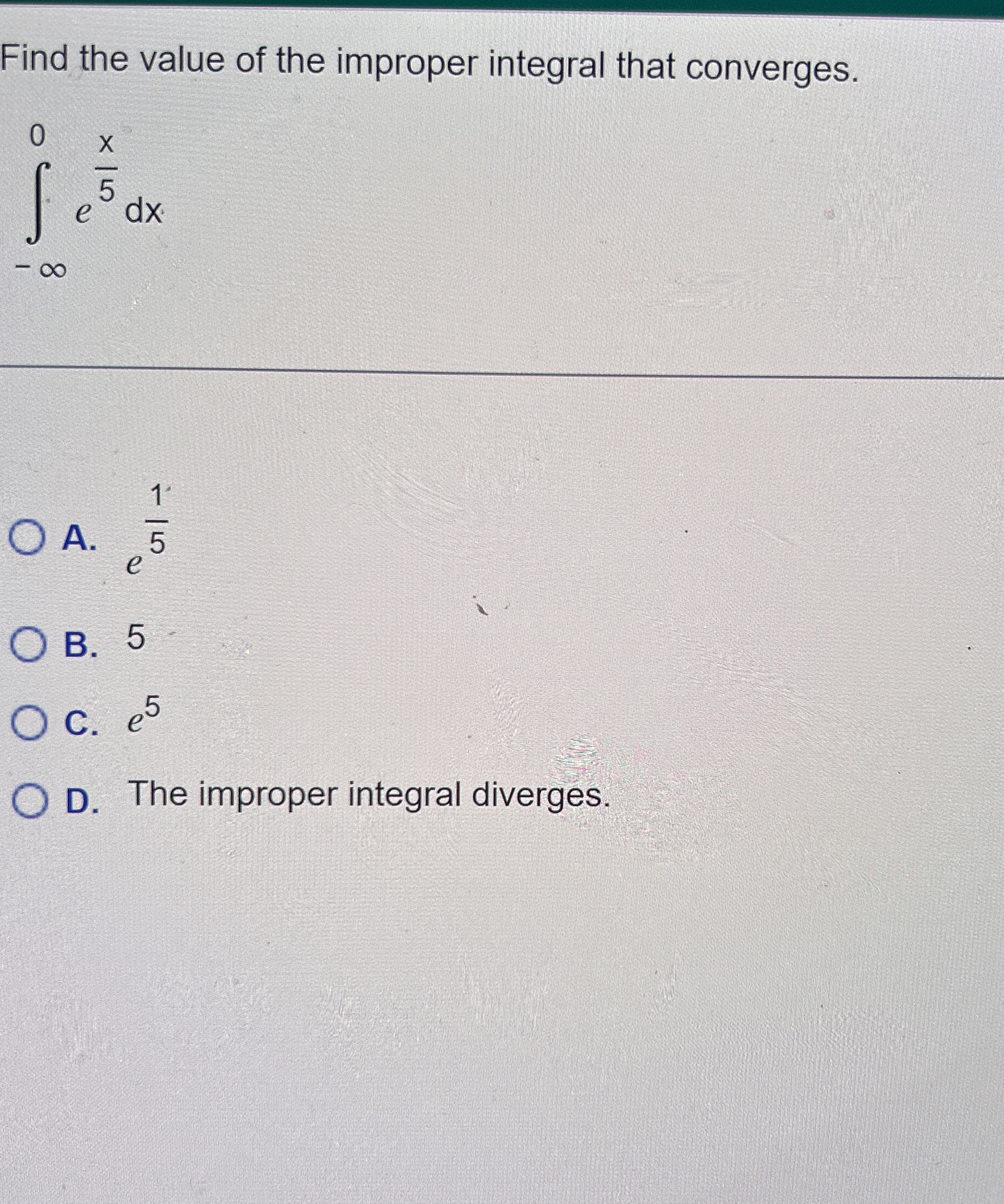 Solved Find the value of the improper integral that | Chegg.com