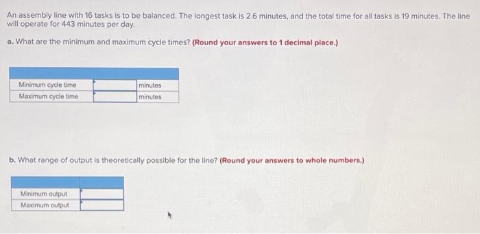 Solved An assembly line with 16 tasks is to be balanced. The | Chegg.com
