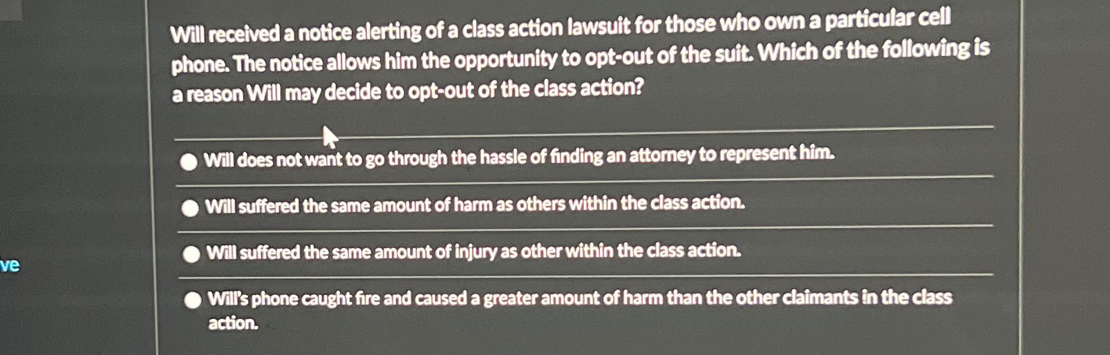 Solved Will received a notice alerting of a class action | Chegg.com