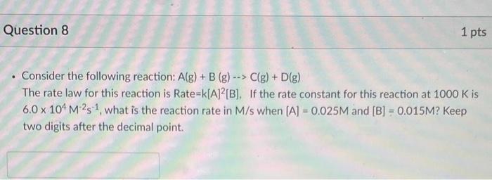 Solved - Consider The Following Reaction: | Chegg.com