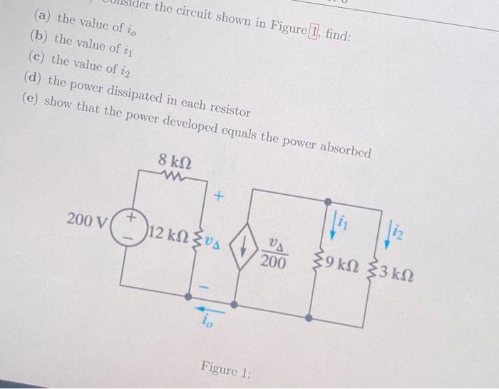 Solved consider the circuit shown in Figure 1. find: a. the | Chegg.com