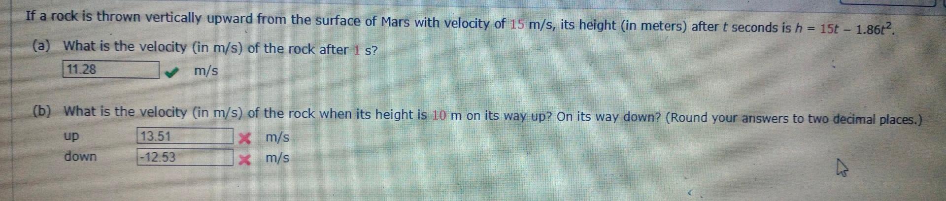 Solved If a rock is thrown vertically upward from the | Chegg.com