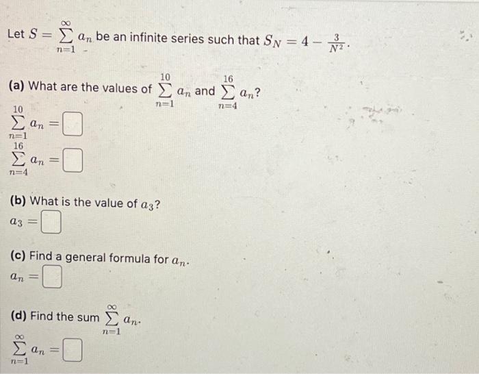 Solved Let S∑n1∞an Be An Infinite Series Such That 5319