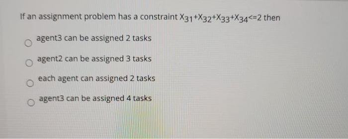 the assignment problem constraint x41